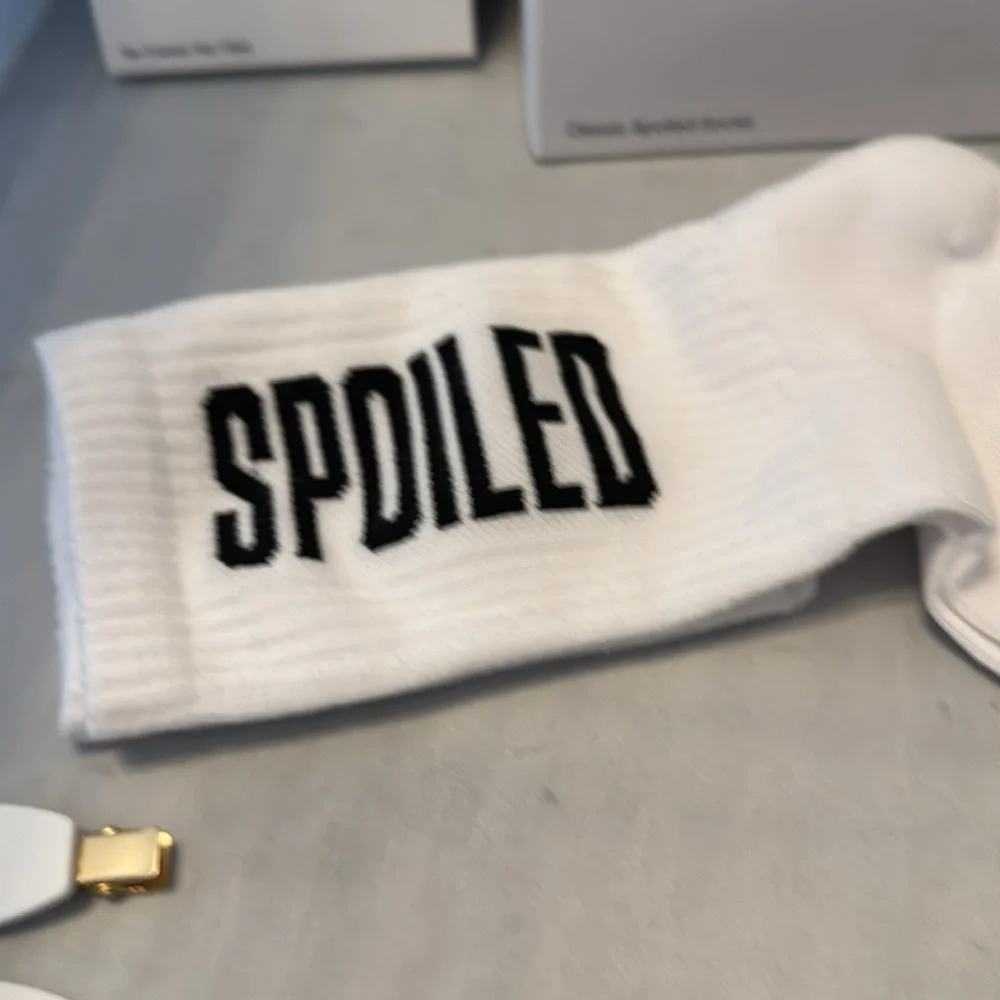 Spoiled Child White Socks, hair‎ clips and pocket Brush NEW